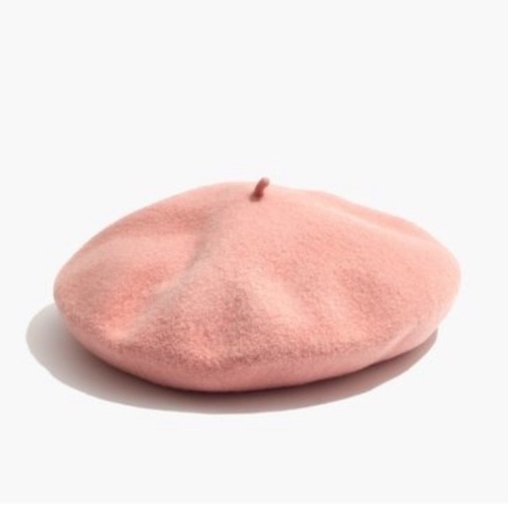 Madewell x Biltmore Wool Beret in Pink
